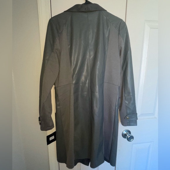 NWT Andrew Marc, Marc New York trench style coat Dark grey Leather - Picture 3 of 10